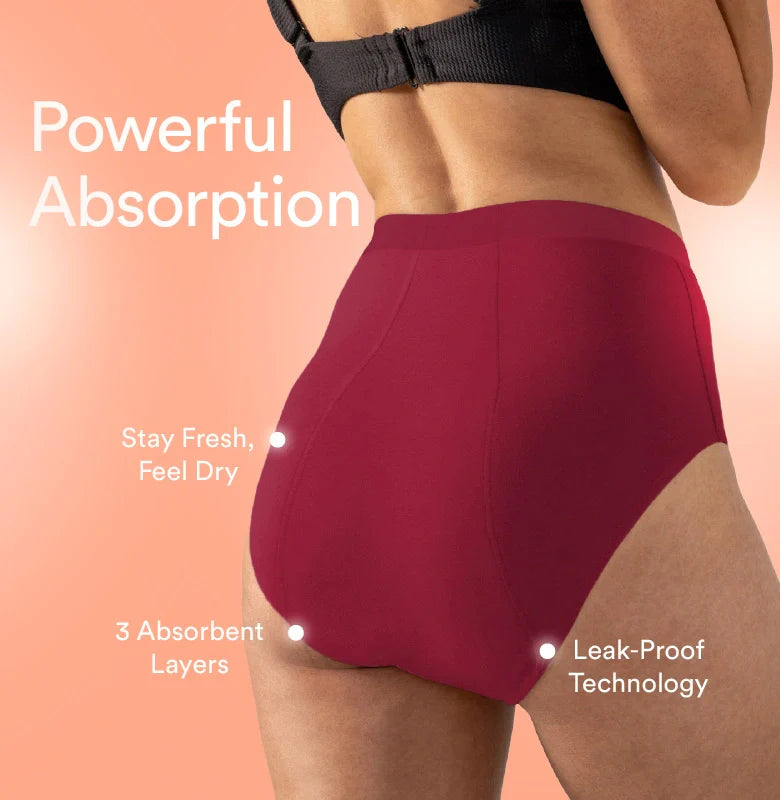 Everyday Hero Period Underwear/Cotton | High-Rise | Blush Red